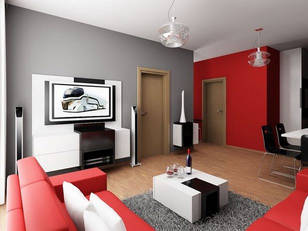 Modern nappali tervez kis lakás