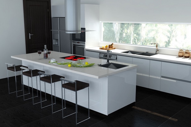 Modern minimalista konyha belsőépítészet