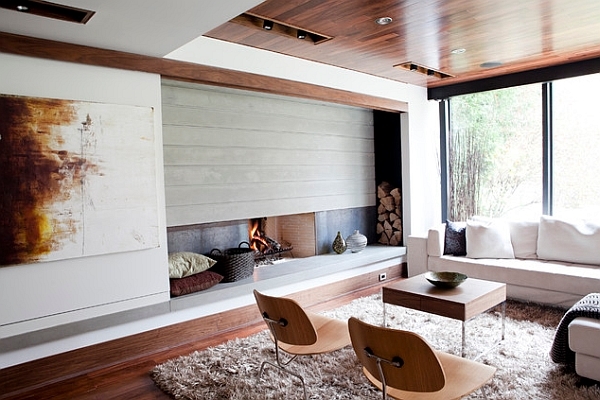 Modern minimalista nappali belsőépítészet