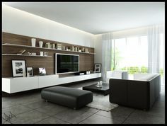 Egyszerű modern nappali design