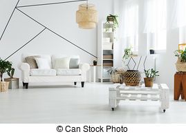 Fehér minimalista nappali