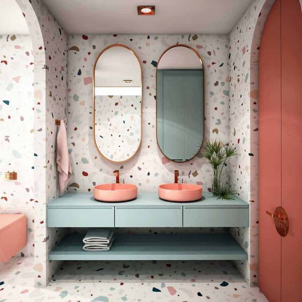 Fürdőszoba tapéta ötletek 2021