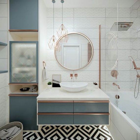 Kis fürdőszoba színes ötletek 2021