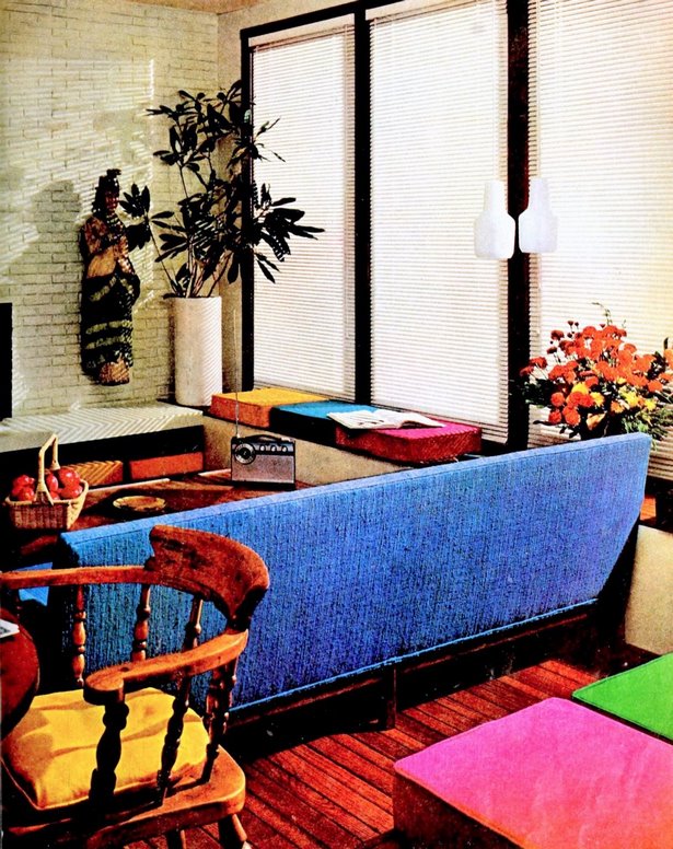 Színes század közepén modern nappali