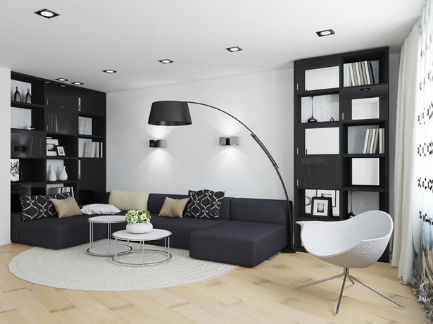 Szürke és fehér modern nappali