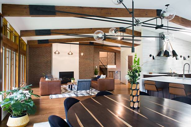 Houzz század közepén modern nappali