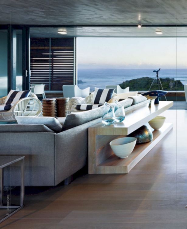 Modern tengerparti ház nappali
