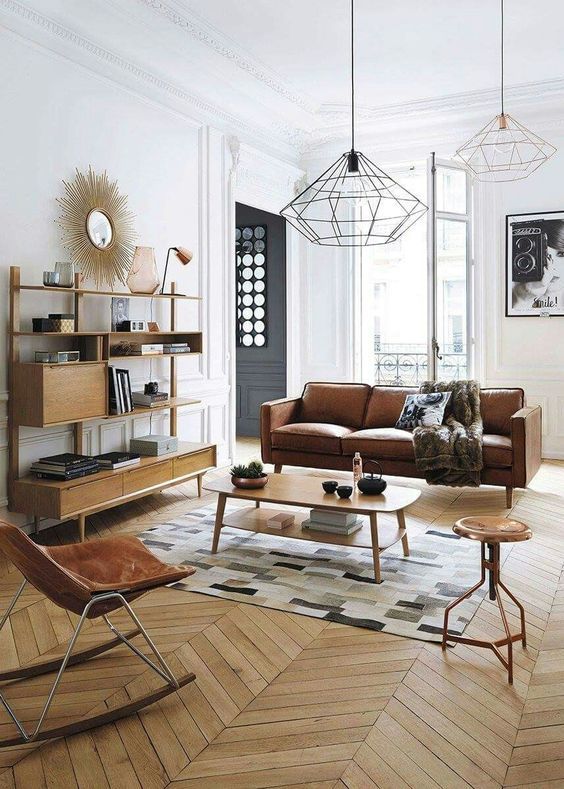 Vintage és modern nappali
