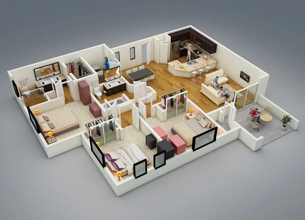 Egyszerű 3 hálószobás ház tervez képeket
