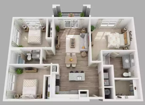 Egyszerű 3 hálószobás ház tervez képeket