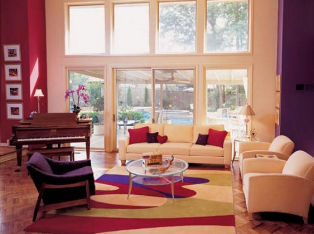 Belsőépítészeti színek a nappaliban