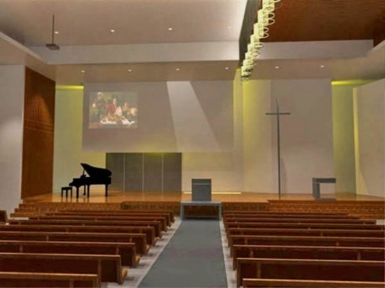 Modern templom belsőépítészet
