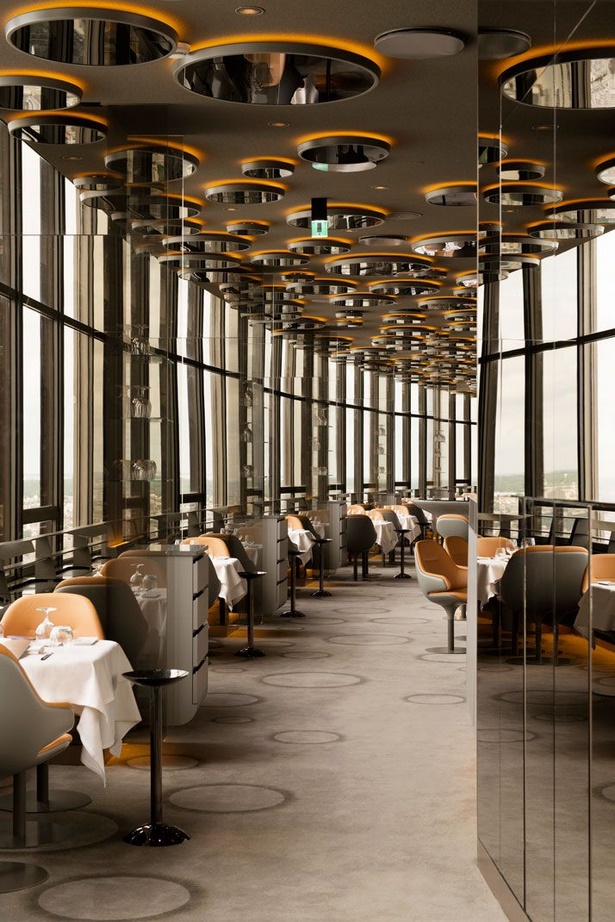 Modern étterem belsőépítészet