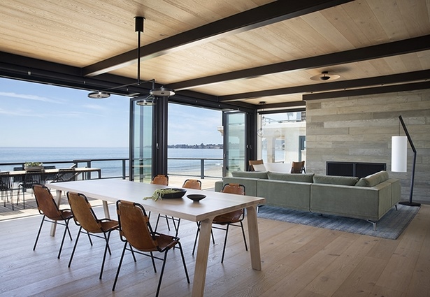 Modern tengerparti ház belsőépítészet