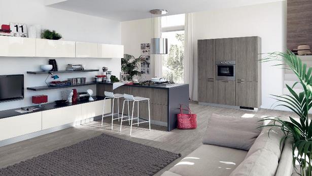 Modern konyha és nappali