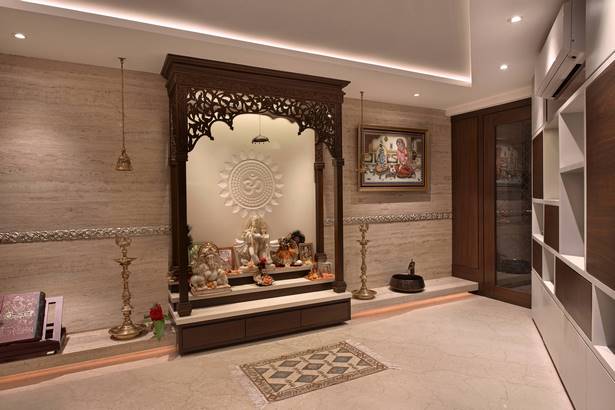 Puja szoba belsőépítészet