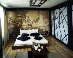 Japán hálószoba dekoráció