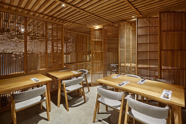Japán étterem belsőépítészeti koncepció