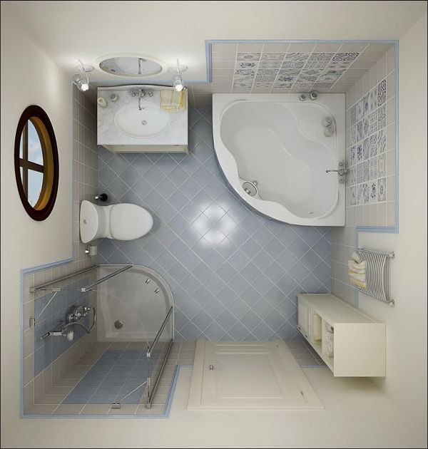 Egyszerű fürdőszoba tervez kis terek