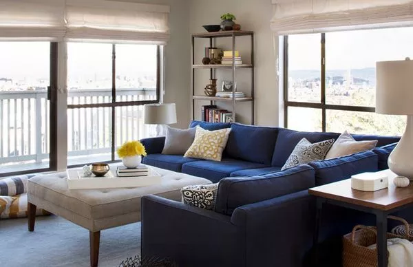 Kék kanapé modern nappali