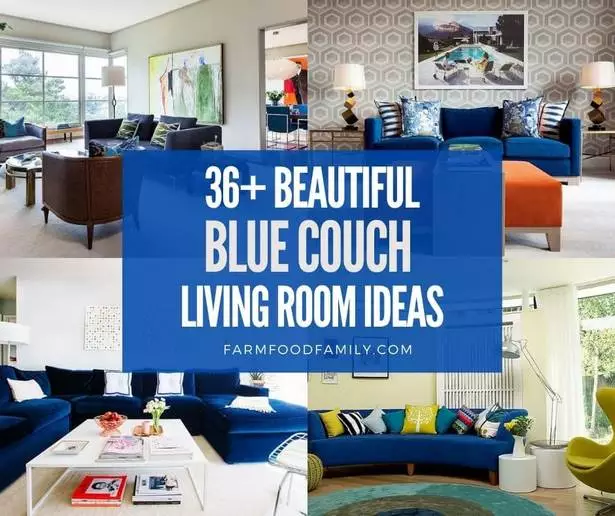 Kék kanapé modern nappali