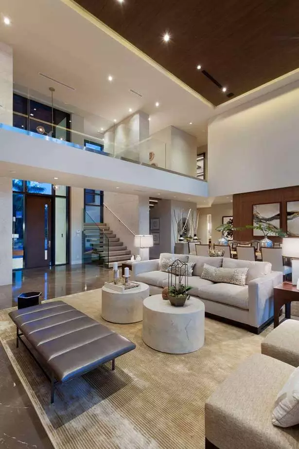 Modern ház belső nappali