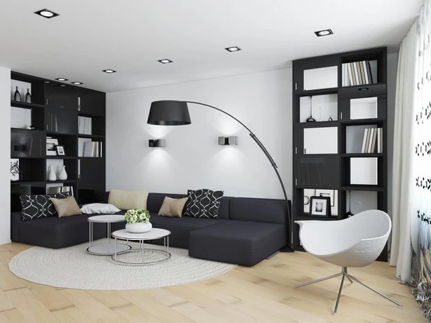 Modern nappali ötletek szürke és fehér