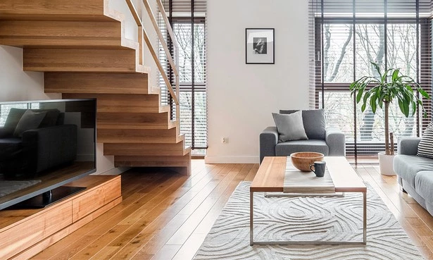 Modern nappali lépcsővel
