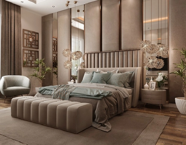 Modern luxus hálószoba belsőépítészet