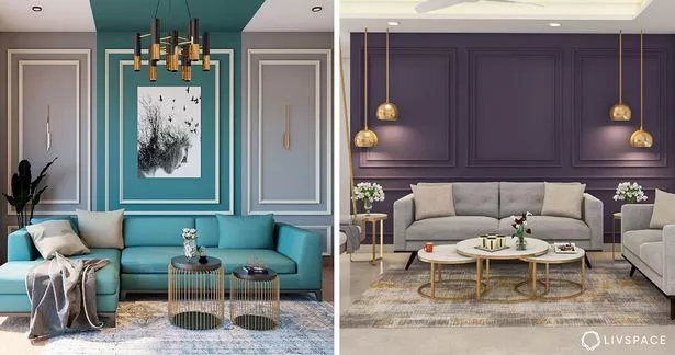 Modern két színkombináció a nappali számára