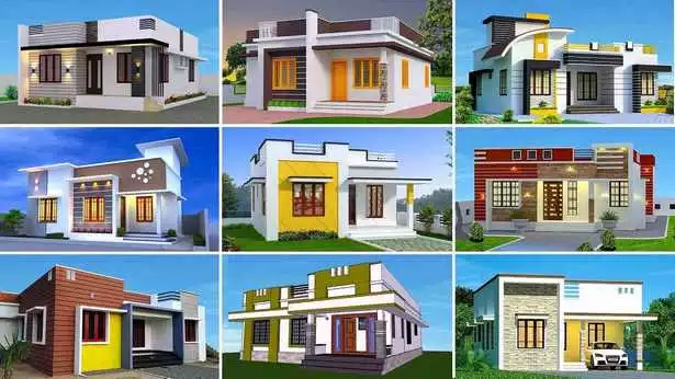 Egyszerű ház elülső magassága képeket tervez