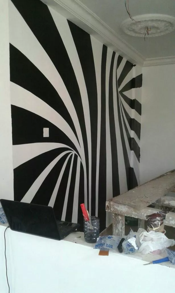 Egyágyas szoba design festés