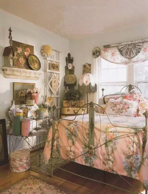 Vintage belsőépítészeti hálószoba
