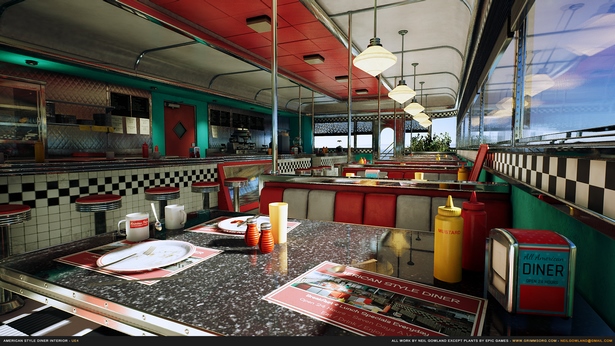 American diner interior design