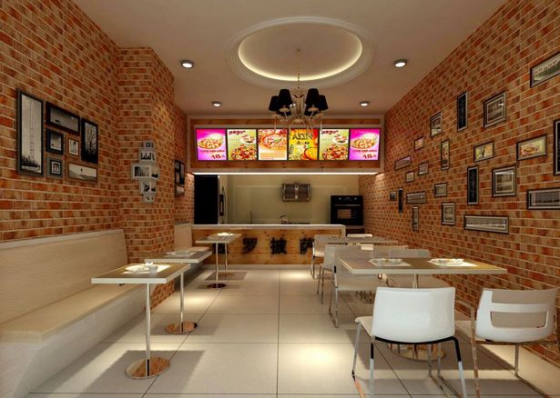 Pizza étterem belsőépítészet