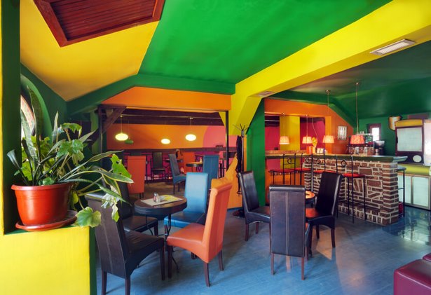 Étterem fal színes design