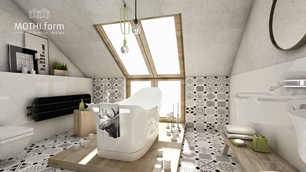 Skandináv stílusú fürdőszoba