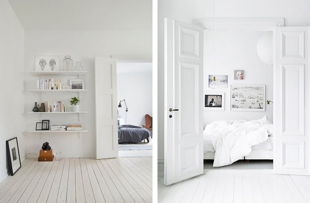 Fehér skandináv hálószoba