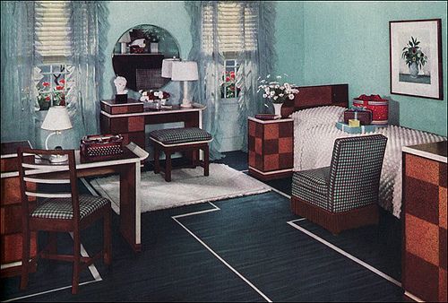 1930 díszítő stílusú hálószoba