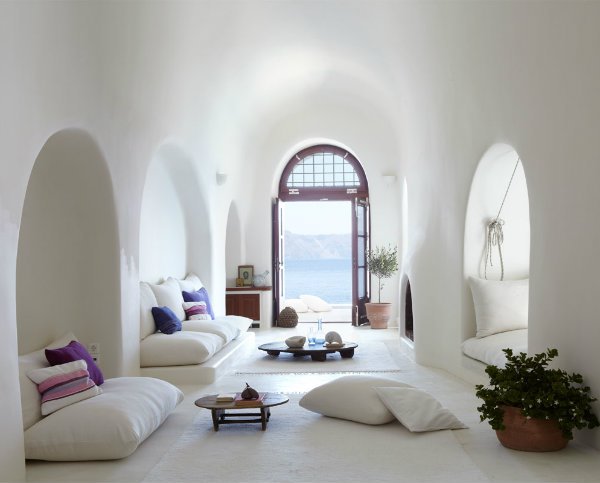Mediterrán dekoráció nappali