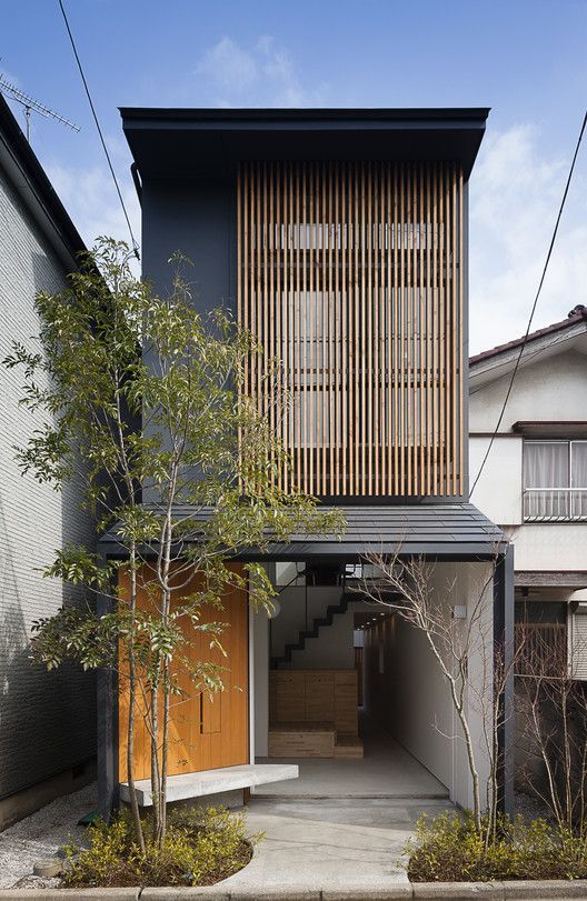 Modern japán ház külső kialakítása
