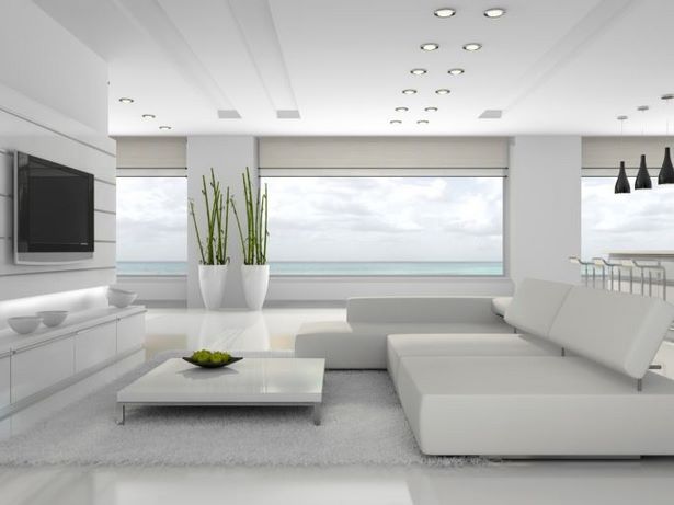 Fehér modern ház belső