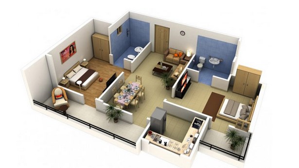 2 hálószobás lakás díszítő ötletek