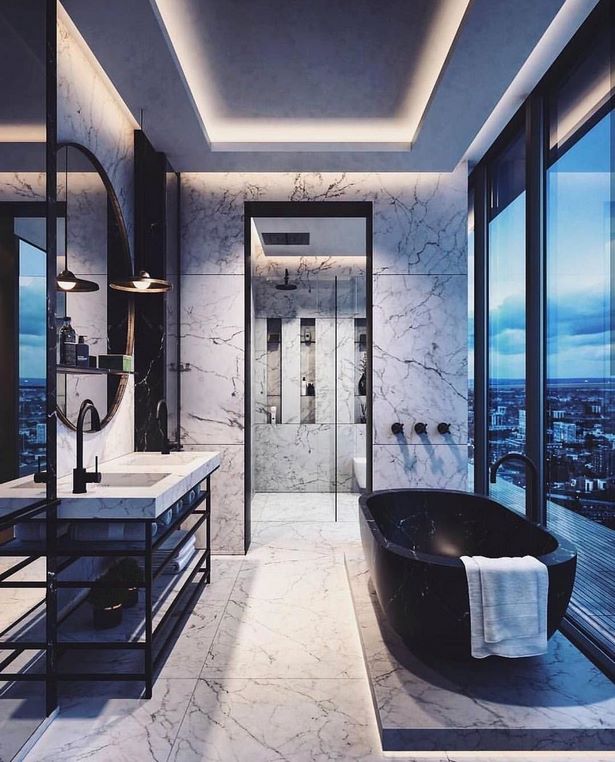 Gyönyörű fürdőszoba belső