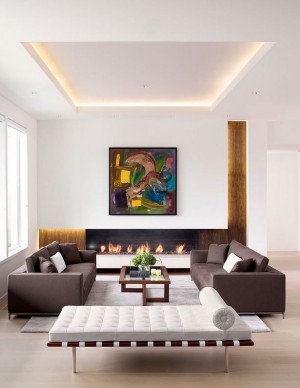 Modern minimalista nappali belsőépítészet