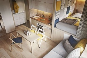 Kis stúdió lakás belsőépítészeti ötletek