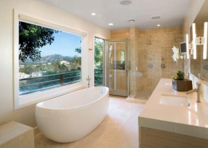 Modern Fürdőszoba belsőépítészet