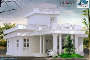 Fehér színű ház design