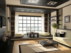 Japán ház belsőépítészet modern