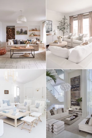 Minden fehér modern nappali